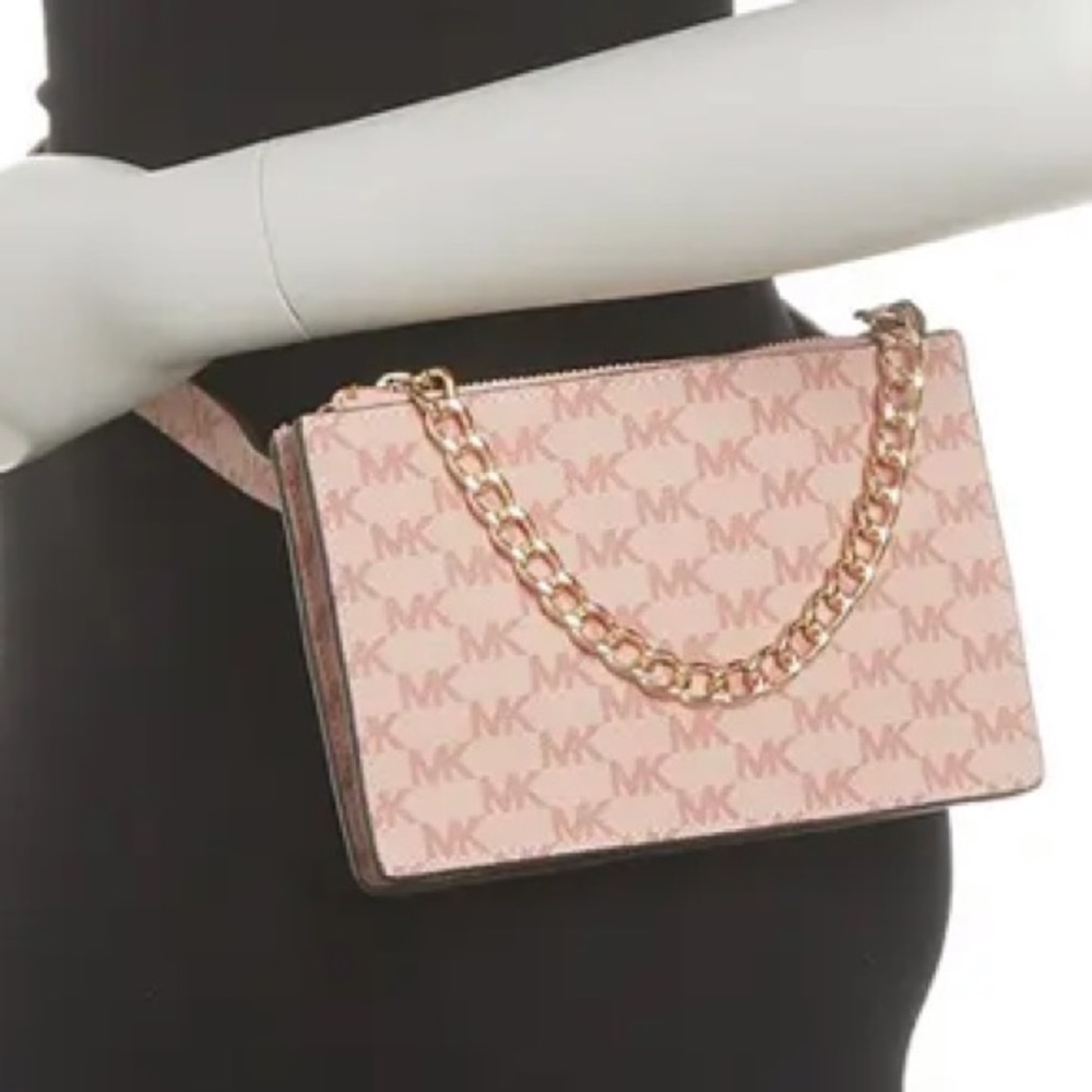Michael Kors Pink Pull Chain Belt Bag - Picture 2 of 14